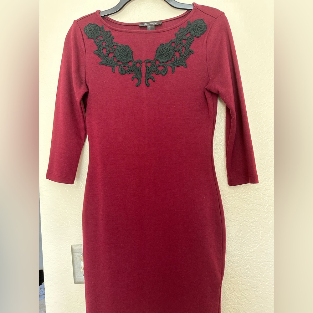 Burgundy short dress